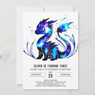 Online Majestic Dragon Digital Boy Birthday Inbjudningar