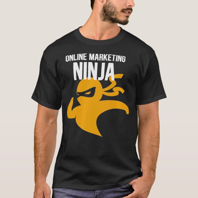 Online Marknadsföring Ninja Rockstar Marketer Inne T Shirt (Framsida)