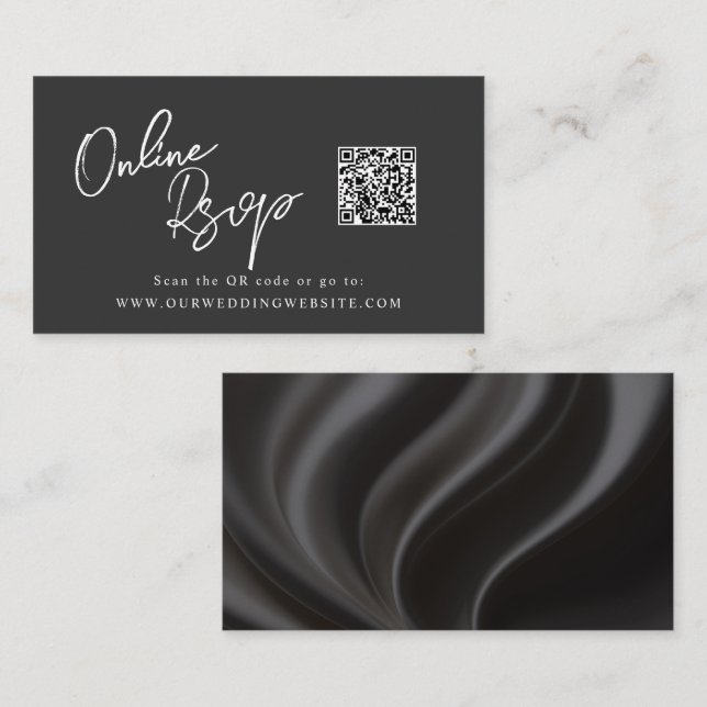 Online OSA QR Kodsvart platta Visitkort (Fram/baksida)