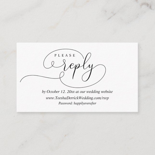 Online OSA Reply, Modern Bröllop-höljeskort Tilläggskort (Framsida)