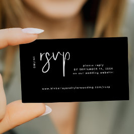 Online osa svart på modern bröllop webbplats tilläggskort