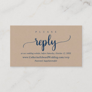 Online OSA webbplats, Navy Blue font, Brown Kraft Tilläggskort