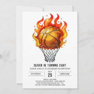 Online Pastel Sport Basketball Birthday Inbjudningar