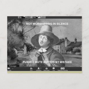 Online Quaker Meeting for Worship Postcard Vykort