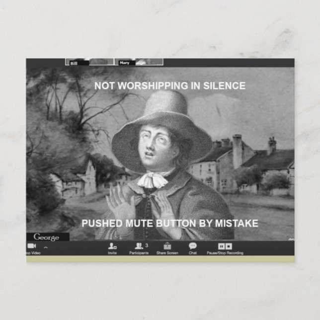 Online Quaker Meeting for Worship Postcard Vykort (Framsida)