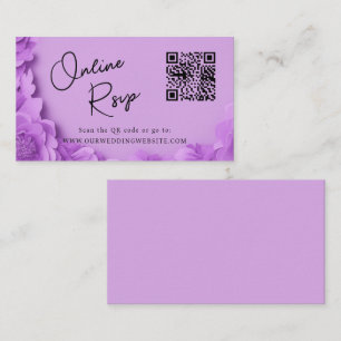 Online RSVP QR-kod barbiecore bröllopswebbplats Visitkort