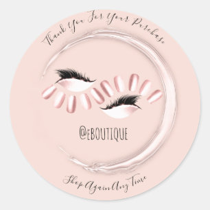 Online Shop för tack Purchase Lash Nagel Runt Klistermärke
