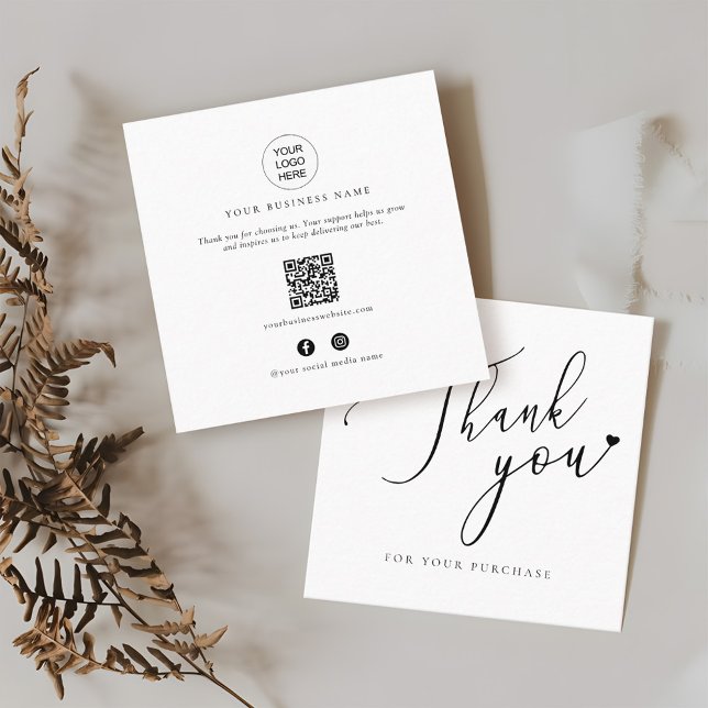 Online Shop Promotional QR Code Thank You Inserts Fyrkantigt Visitkort (Skapare uppladdad)