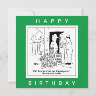 Online Shopping för öl-Tecknad Kort