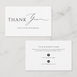Online Store Promotional Thank You Business Insert Visitkort