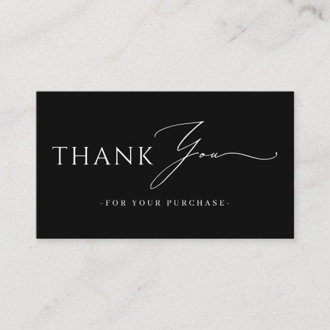 Online Store Thank You QR Code website Black Visitkort (Framsida)