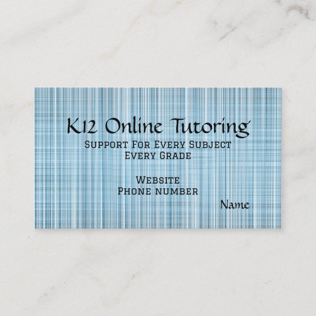 “Online Turoring” Business Card Visitkort (Framsida)