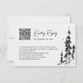 Onlinen QR-kod för bergskog hand plockade OSA Kort