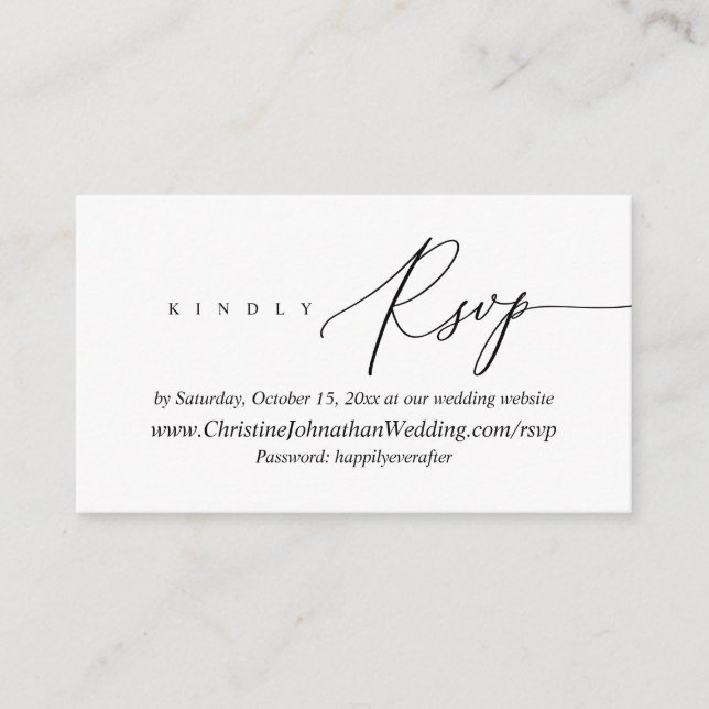 Onlinens OSA, Modern Minimal Black Script-hölje Tilläggskort (Framsida)