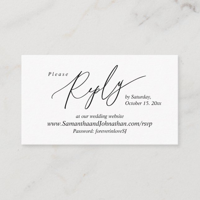 Onlinens OSA, Modern Simple Black Calligraphy Encl Tilläggskort (Framsida)