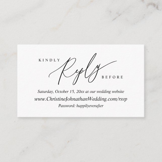 Onlinens OSA, Modern Simple Black Calligraphy Tilläggskort (Framsida)