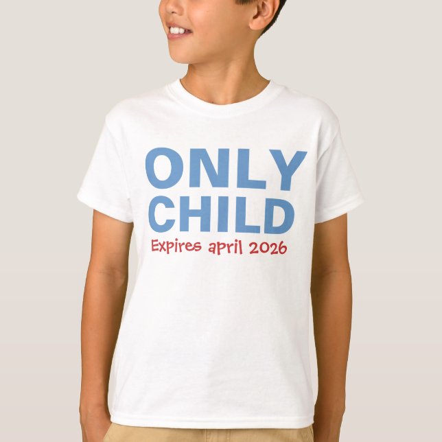 Only Child Expiring Funny Blue Big Brother Toddler T Shirt (Framsida)