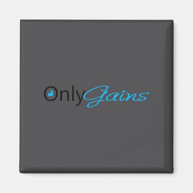 Only Gains _ Funny Gym Motivation  Magnet (Framsidan)