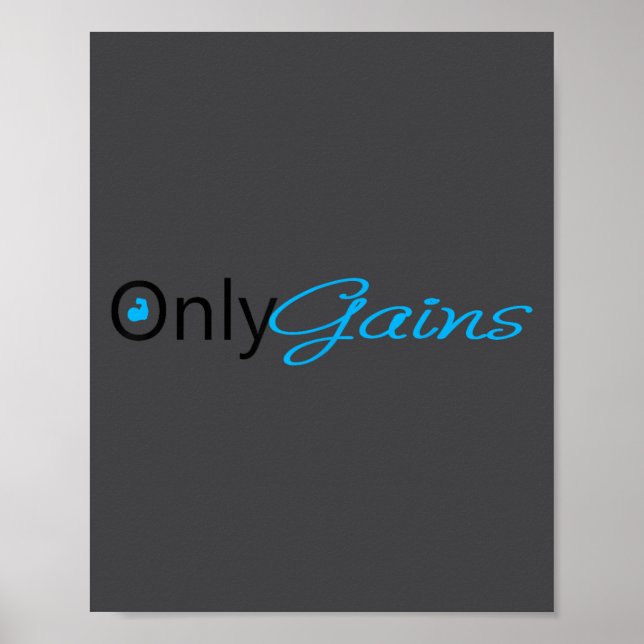 Only Gains _ Funny Gym Motivation  Poster (Framsidan)
