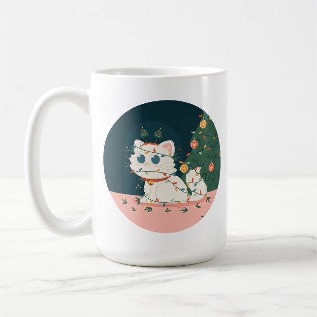 Only One Creature Was Stirring: Festive Feline Kaffemugg (Vänster)