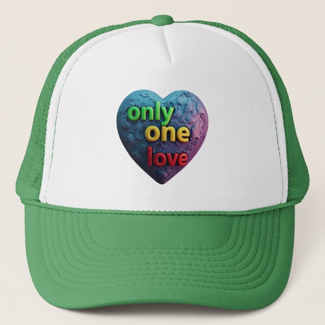 Only One Love – Reggae-Inspired Heart Art  Keps (Framsida)
