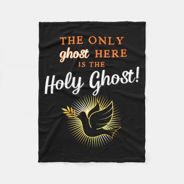 Only The Holy Ghost - Funny Anti Halloween Christi Fleecefilt (Framsidan)