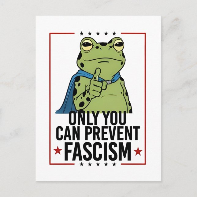 Only you Can Prevent Facism Democratic USA Patriot Helg Vykort (Framsida)