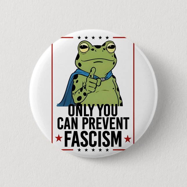 Only you Can Prevent Facism Democratic USA Patriot Knapp (Framsida)