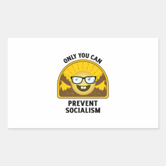 Only you can prevent socialism Retro vintage sunse Rektangulärt Klistermärke