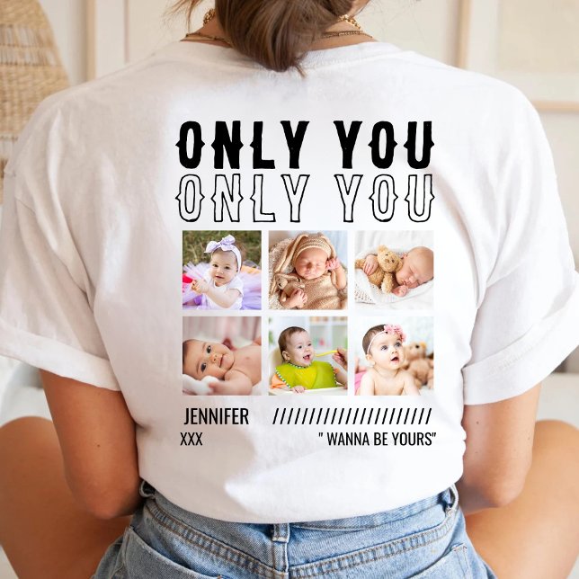 Only You Custom Photo Collage Birthday Husband T Shirt (Skapare uppladdad)