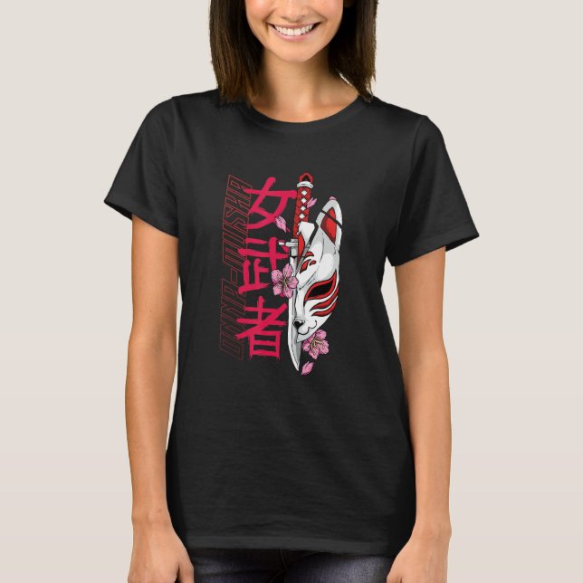 Onna musha kvinnlig samuraj japansk krigare Ronin  T Shirt (Framsida)