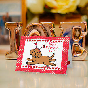 Onocent Fox Red Labrador Puppy Valentine Helgkort