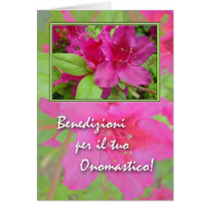 Onomastico, Namn Dagen på italienska, Azaleas Hälsningskort