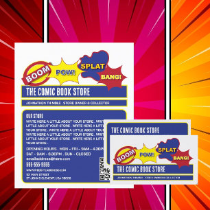 Onomatopoeia-design - Tecknad Bok Store/insamlare Reklamblad