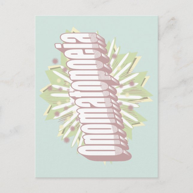 Onomatopoeia Explosion Engelskt språk  Vykort (Framsida)