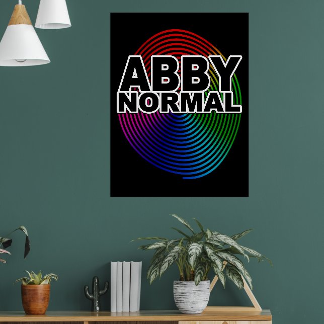 Onormal Abby Normal Färgad Skev Spiral Galen Poster (Vardagsrum 1)