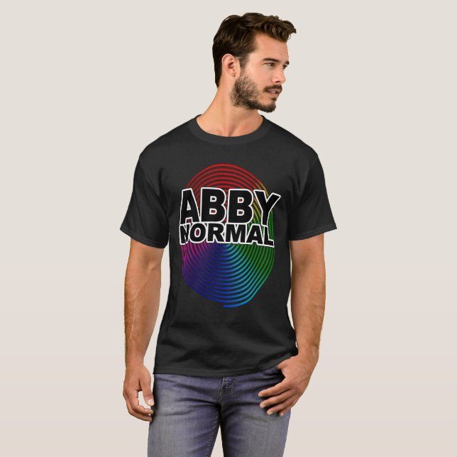 Onormal Abby Normal Färgad Warped Spiral Crazy T Shirt (Hel framsida)