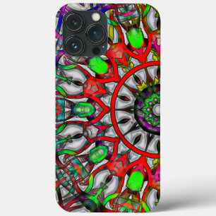 Onormal röd grönt färglös kaleidoskop mandala t