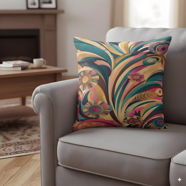 Onormal utformning med bohemiskt färg kudde (Skapare uppladdad)
