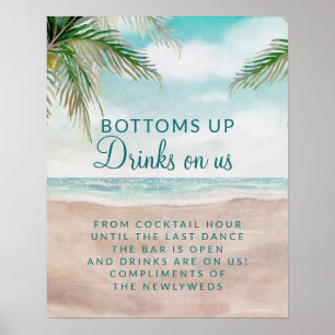 Öns Breeze Beach Wedding Open Pub Bord-tecken Poster