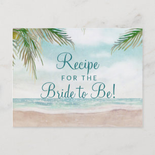 Öns Breeze Sandy Beach Bride to be Recept Card Meddelande Vykort