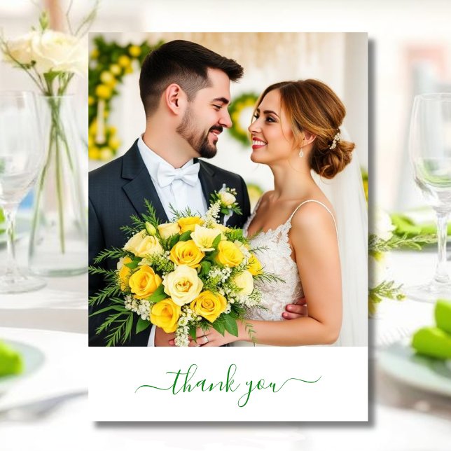 Öns Citrus Grönt & Gult Bröllop Tack Kort (Island Citrus Green & Yellow Wedding Thank you )