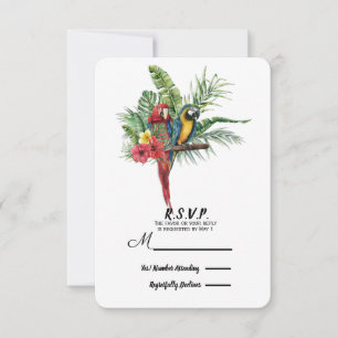 Öns paradisfåglar Tropisk blomsterbröllop RSVP OSA Kort