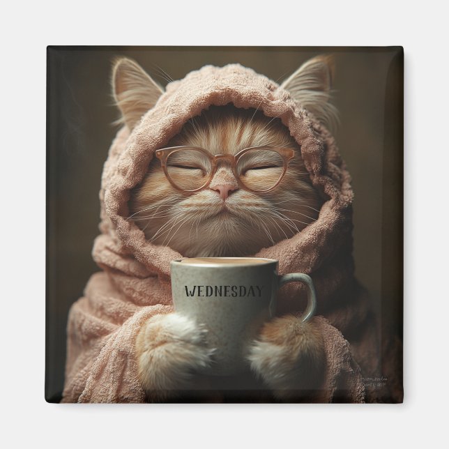 Onsdag i Modern Funny Pet Days Magnet (Framsidan)