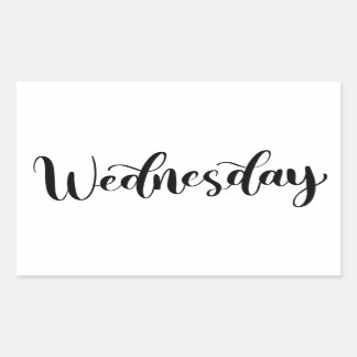 Onsdag - Kalligrafi / Lettering-dekal Rektangulärt Klistermärke