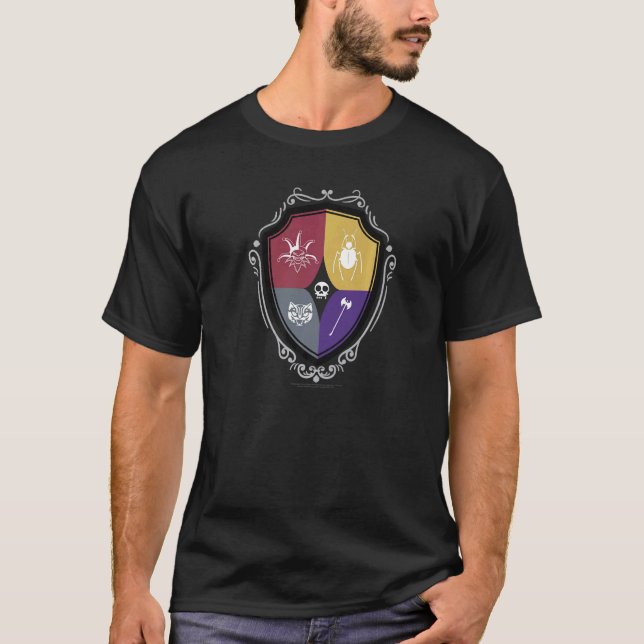 Onsdags Quad Crest Shield   T Shirt (Framsida)