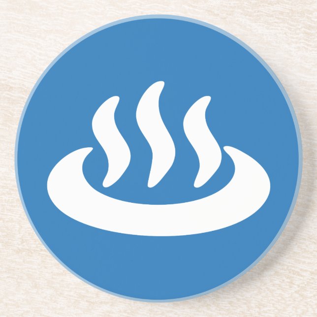 Onsen ♨ Hett Vår 温 泉 japanska tecken Underlägg Sandsten (Framsidan)
