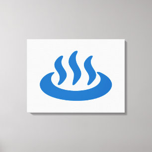 Onsen ♨ Hett Vår 温 泉 japanskt tecken Canvastryck