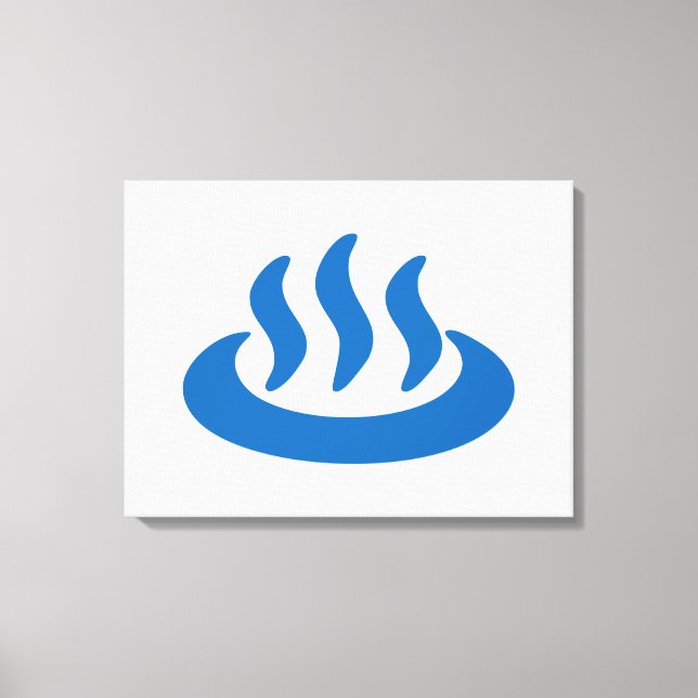 Onsen ♨ Hett Vår 温 泉 japanskt tecken Canvastryck (Framsida)