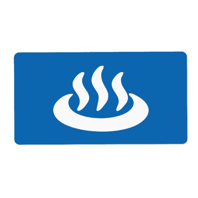 Onsen ♨ Hett Vår 温 泉 japanskt tecken Fraktsedel (Framsidan)